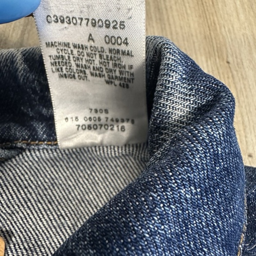VTG Levis Dark Blue Denim Trucker Standard Jean Jacket 70507 Mens XL Y2K Work - Picture 6 of 16